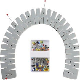 Flex - Hemmer de silicona con 50 piezas de tachuelas coloridas, herramienta de costura profesional para dobladillo perfecto resistente al calor, regla de dobladillo flexible, ayuda de costura flexible