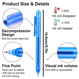 USUAL Gel Pens 8Pcs 0.5mm Quick Dry Black Ink Pens Fine Point Smooth Writing Pens Cute Aesthetic Pen Office Back-to-School Supplies Gifts (Black)