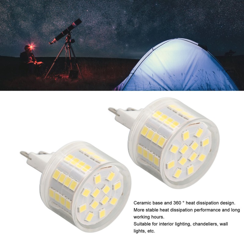 2Pcs G9 LED Light Bulb 600LM 52 Beads G9 Base