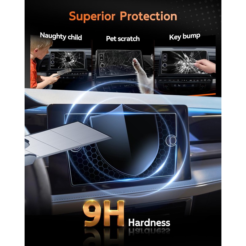 CDEFG Tempered Glass for 2025 VW Taos Screen Protector, 8