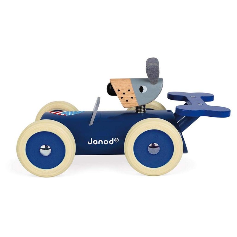 Janod Wooden Spirit Car - Steve The Dog - Ages