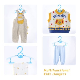 Baby Hangers for Nursery Closet 40 Pack Plastic Kids Clothes Hanger Space Saving Non Slip Extendable Toddler 11-14” Adjustable Hangers Heavy Duty Clothing Infant Hanger Bulk, Blue