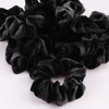 Whavel Black Velvet Scrunchies for Women's Hair, 12 Pack Elastic