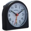 Technoline Quartz Alarm Clock Model SD Black Analogue Noctilucent Hands