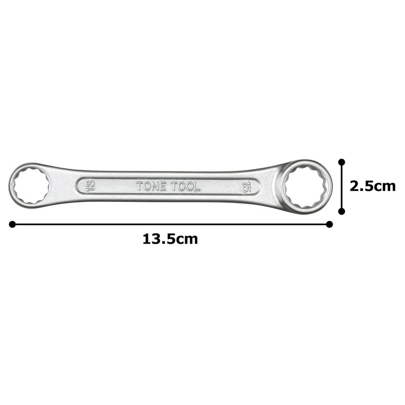 TONE Short Glasses Wrench (Straight) M03-1315 Double Side Width 0.5
