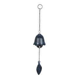 M METERXITY 1-Pack Japanese Wind Chime, Leaf Metal Temple Bell Vintage Wind Chime for Outside/Garden/Patio[Blue]