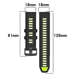 Band for Garmin Forerunner 265S Watch Band, Soft Silicoen Strap fit Garmin Forerunner 255s/ Vivoactive 4S 40mm/ Vivomove 3S 30MM/ Venu 2S GPS Running Smartwatch Band,Black/Green