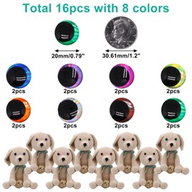 BUXIMN 16pcs 20mm 3D Glitter Safety Eyes for Crocheting, Tie Dye Laser Crochet Safety Eyes Amigurumi, for Stuffed Animals Doll Eye Crafts
