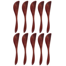 Yardwe Wooden Butter Knife Cheese Spreaders: 10pcs Jam Spreader Knives Handy Jelly Butter Spatula Condiment and Sandwich Knife Kitchen Utensils