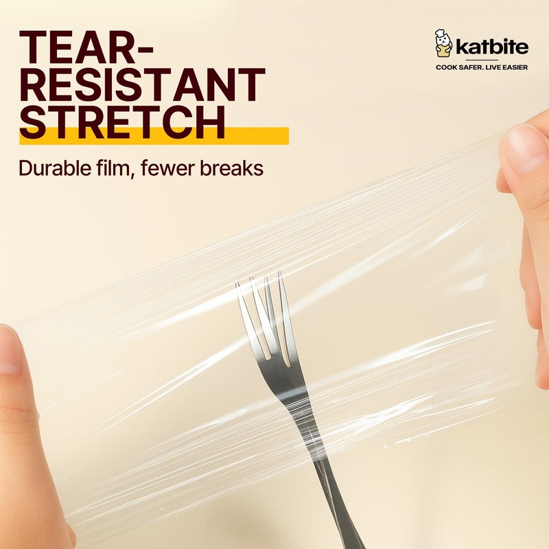 Katbite Plastic Wrap with Slide Cutter, 12 in x 1200