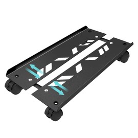 CUISIBOT Adjustable Large Computer Tower Stand 7.9 to 10.2 inch Wide, Mobile PC Stand for Most Desktop Towers, Steel CPU Stand with Locking Caster Wheels, Gaming PC Holder,PC Cart