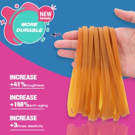 180PCS Large Elastic Bands, Heavy Duty Thick Rubber Bands Large Rubber Elastic Bands, Strong Stationary Stretchable Bands for Home Office School Bank Supplies File Folders Litter Box