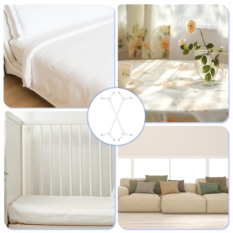 ZAOHUI 2 Pcs Bed Sheet Clips for Bedding, Adjustable Length