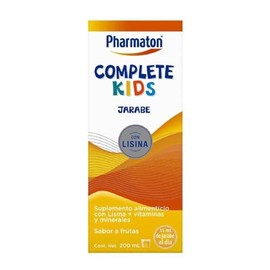Pharmaton Complete Kids Suplemento Alimenticio en Jarabe, 200 ml. Complementa las Deficiencias de Vitaminas y Minerales en Nios de 4 a 12 aos         