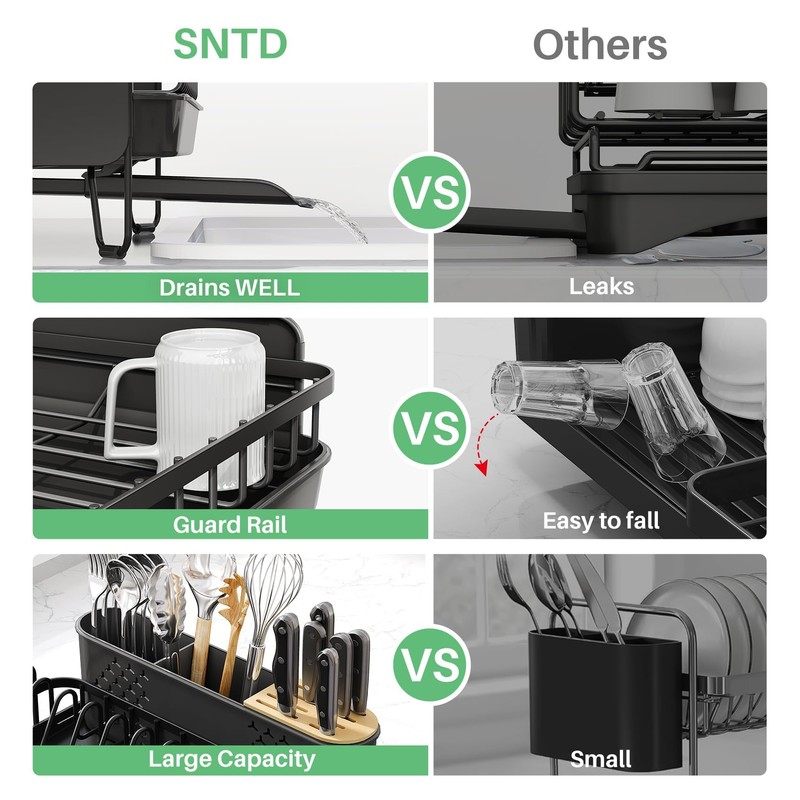 SNTD Dish Drying Rack - Large Dish Racks for Kitchen