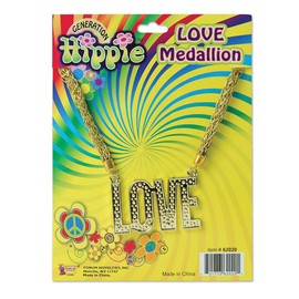 Bristol Novelty BA1080 Hippie Love Necklace | Unisex | Gold, womens, One Size