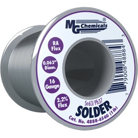 MG Chemicals - 4888-454G 63/37 Rosin Core Leaded Solder, 0.062" Diameter, 1 lb Spool,