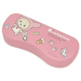 Pearl Rilakkuma Rabbit and Play Glasses Case, Hard Magnetic Type, Pink
