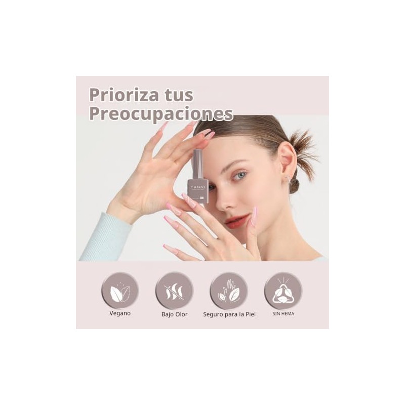 CANNI- Esmalte de uñas en gel marrón claro, 1 pieza