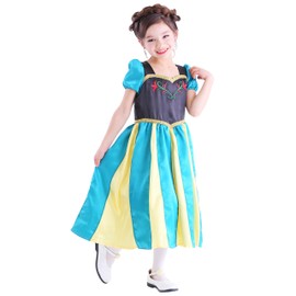 Party City Royal Flower Princess Kids Cosplay Costume, US Kids Size 11 to 12 years old (140), Blue and Yellow