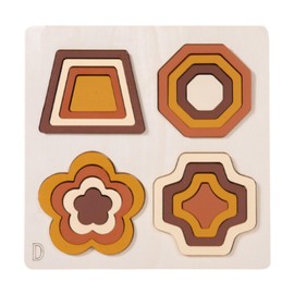 MagiDeal Geometric Shape Sorting Toy Wooden Puzzle Mathematical Thinking Color Shape Matching Board for Children Ages 2~4 Preschoolers, style D