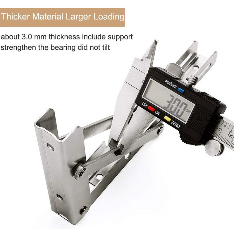 Fold Shelf Brackets (10 inch, Stainless Steel)