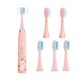 Cepillo de Dientes Eléctrico Supersónico Para Niños, Cepillo Electrico Infantil 5 a 15 Años con Recordatorio de 30 Segundos, Temporizador 2 Minutos, 4