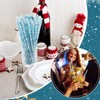 50 Pcs Christmas Plastic Drinking Straws Winter Snowflake Hard Disposable