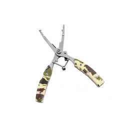 Fishing Lip Gripper, Stainless Steel Fishing Hook Remover Multi Tools Fishing Pliers Scissors for Outdoor Fishing - Camouflage