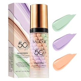 Xiuxixu Prebase 3 En 1 Para El Rostro Antes Del Maquillaje, Crema Solar Con Spf 50, Corrector De Color En Un Solo Paso, Difumina Imperfecciones,...   