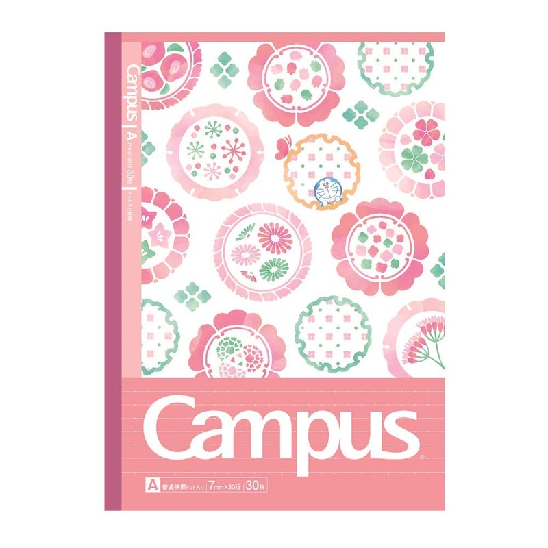 Showa Notebook, Doraemon Notebook, Campus, Dots, A-Ruled, 5 Pack, Japanese