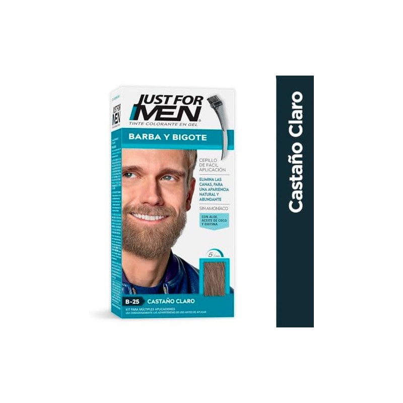 Just For Men Tinte para Barba y Bigote B25 Castaño