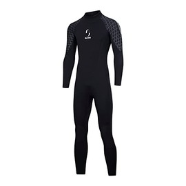 ZCCO Wetsuits Men's 3mm Premium Neoprene Full Sleeve Dive Skin for Spearfishing,Snorkeling, Surfing,Canoeing,Scuba Diving Wet Suits(Men's Black(New),XL)