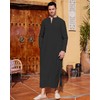 LVCBL Men's Kaftan Long Sleeve Kaftan Men's Long Thobe Men's