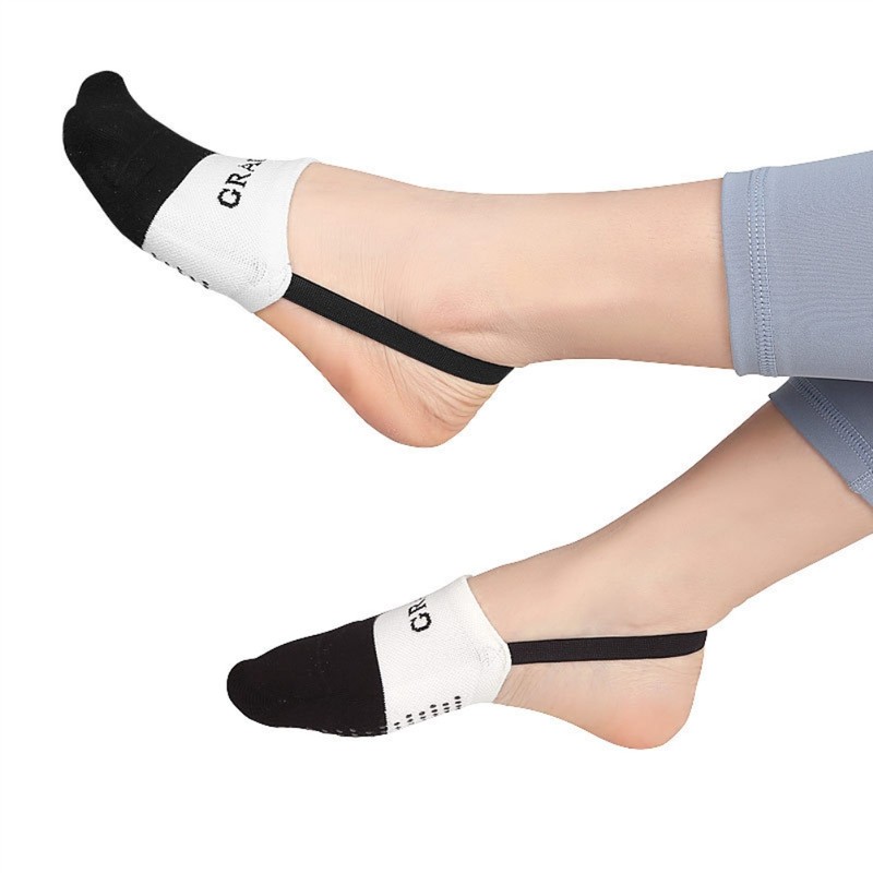 Slingback Yoga Socks Invisible Half Socks with Sling Back Sweat