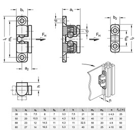Ganter Normelemente GN 4490-ZD-50-1-SW Ball Catch, Black, 1 Piece