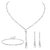 PT Haahoos 4 Pcs Silver Jewelry Set for Women, Silver