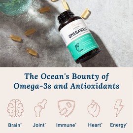 Live Conscious OmegaWell Omega 3 Fish Oil - 2000mg Capsules: Heart, Brain, & Joint Support - 800 mg EPA 600 mg DHA - Sustainably Sourced - Softgels - 30 Day Supply