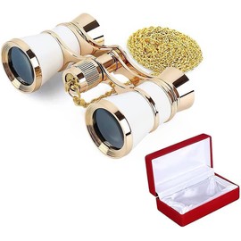 Binoculars for Live Concert Opera Glasses Lightweight Small Anti-Vibration Binoculars Opera Glass Theater Strap Storage Bag with Metal Chain Center Focus Sports Baseball Watch Fireworks Festival Kids