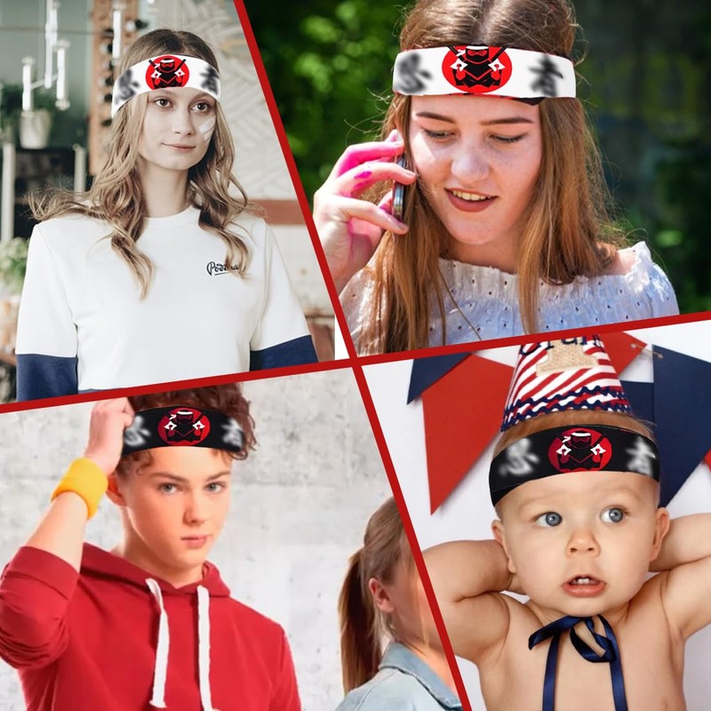 YAPKOLV Pack of 4 Ninja Headbands, Party Accessories, Children's Birthday