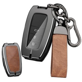 Toyota Dedicated Remote Control Key Case Key Cover Key Holder Aluminum Alloy Leather Fits Toyota 86 Prius C-HR 4Runner Corolla RAV4 Camry Crown 2021 2022 Scratch Resistant Present Accessory Stylish 3