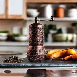 Generic Turkish Pepper Mill Grinder Refillable Spice 4.2"" Manual Crank Handle (Antique Copper), small