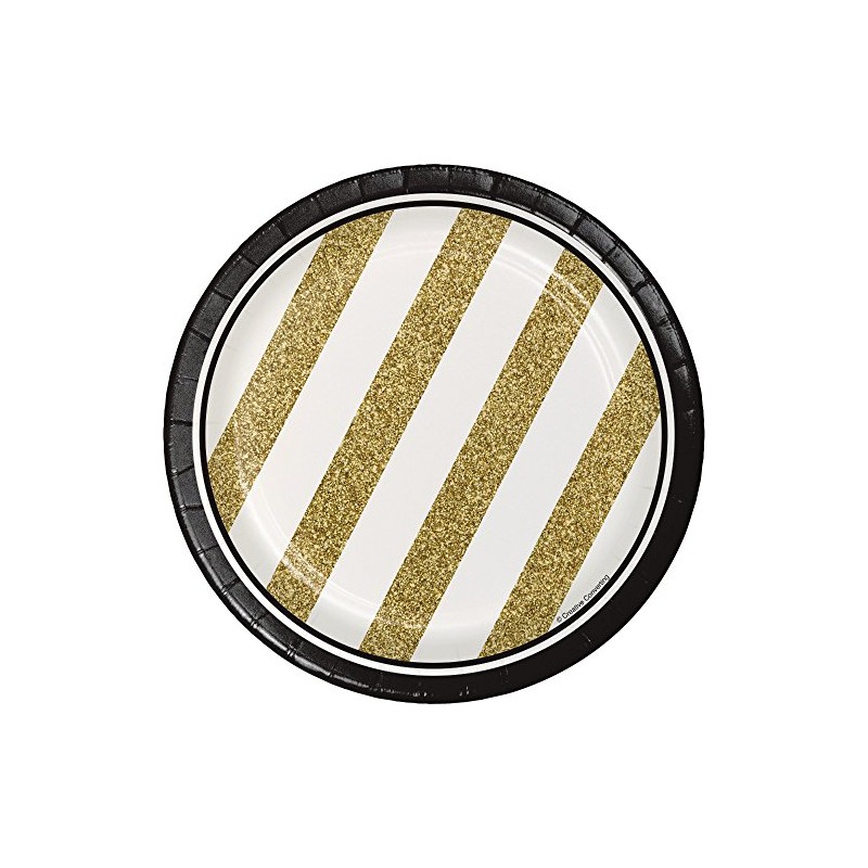 Creative Converting 8-Count Sturdy Style 7-Inch Paper Dessert Plates, Black