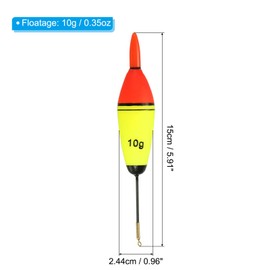 PATIKIL 0.35oz Lighted Fishing Slip Bobbers, 5 Pack EVA Light Up in Red Fishing Float for Night Fishing