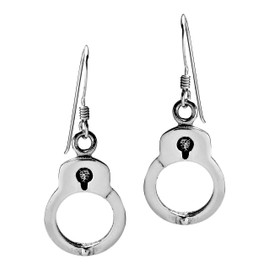 AeraVida Dainty Handcuff Charm in 925 Sterling Silver Dangle Drop Earrings | Punk Gothic Style | Simple Sterling Silver Dangle Earring for Women | Jewelry Gift