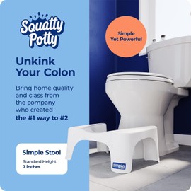 Squatty Potty Simple Curve Bathroom Toilet Stool 7" White