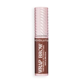 Revolution Wrap Brow, gel sopracciglia tubing, definisce e scolpisce, tinta leggera per volume 3D definito, resistente all’acqua, Warm Medium Brown, 2.3ml