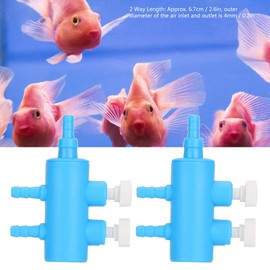 Aquarium Air Control Distributor, 2pcs Aquarium 2 Way Air Pump Valve- Manifold Air Control Distributor Oxygen Splitter Aquarium Oxygen Pump Adapter Accessory[2 Way] Air Pump