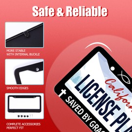 John 3:16 Jesus License Plate Frames Round Hole Personalise License Plate Frame Car Universal Accessories Stainless Steel Cars Decor 2 Holes and Screws Fits Standard US Vehicles Size 12.2 x 6 Inches