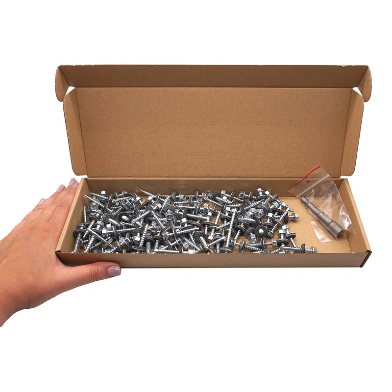 SKIR'CO (Pack of 100) Galvanized Roofing Screws 4.8 x 35mm